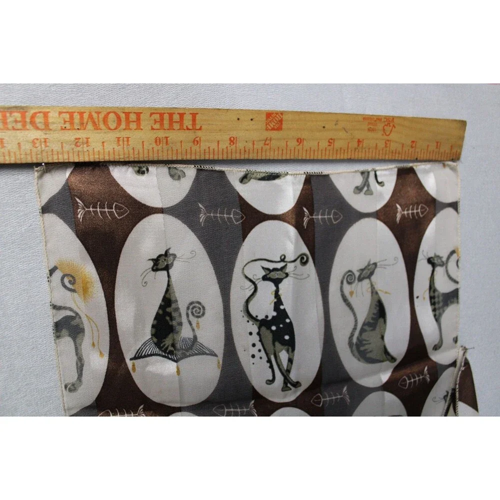 Vintage neutral sophisticated cats silk-like scarf